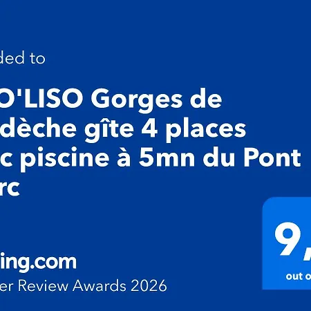 La O'liso Gorges De L'ardeche 4 Places Avec Piscine A 5mn Du Pont D Arc Nyaraló *